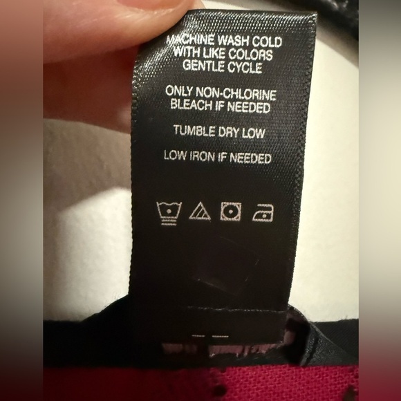 Ali Miles Women's Fuschia Black Linen Blend Top Medium Artsy Modern Abstract - Picture 8 of 8